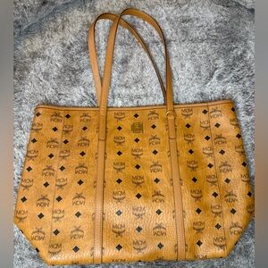 MCM Cognac Toni Top-Zip Shopper In Visetos